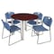 Regency Kee Round Table & Chair Set, Wood, Metal, Polypropylene Top TB48RNDMHBPCM44BE - alternate 1
